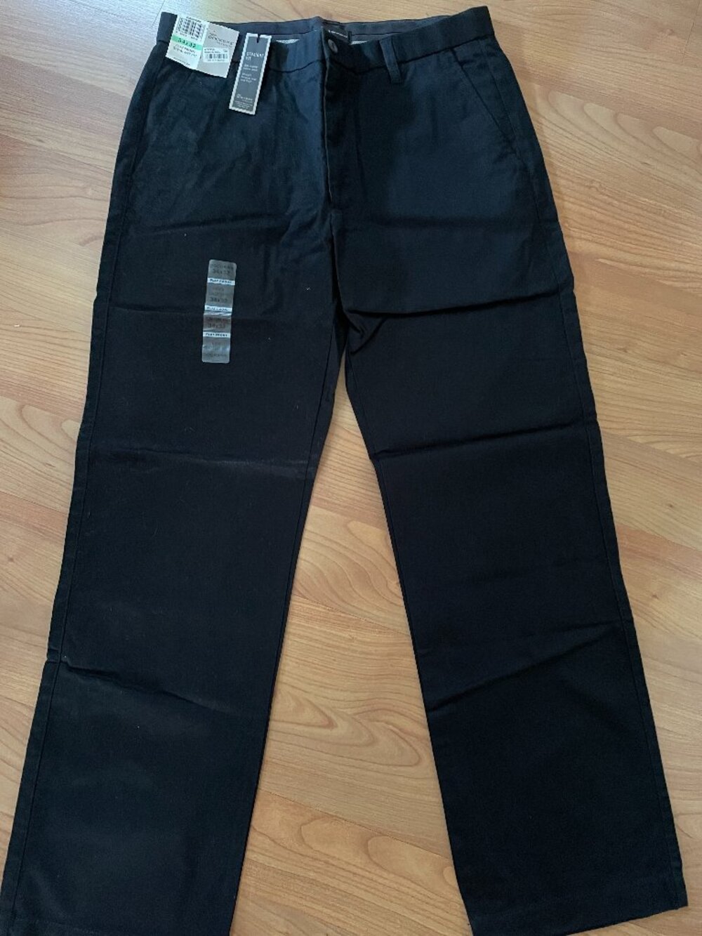 New VTG Dockers Premium Straight Fit Glen Khaki Slack Men's Pants, Black 34 x 32